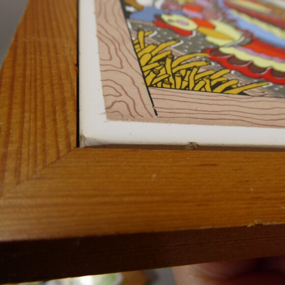 3 Vintage Gailstyn Sutton Whimsical Kitchen 6" Tile Trivets Cow Dog Chicken - Picture 12 of 13